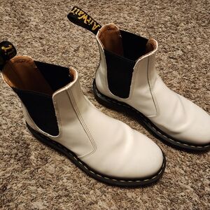 Dr. Martens White Ankle Boots